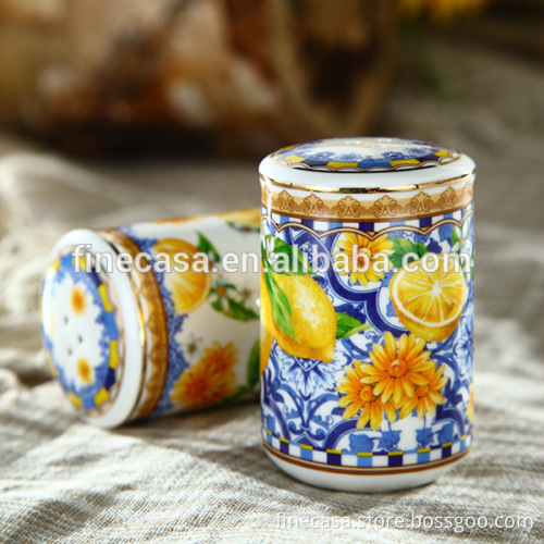 Elegant Fine New Bone China Fruit Vinegar Decorative Bottle of Lemon Fragrance